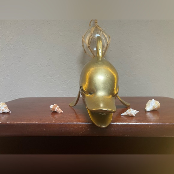 Vintage MCM Large Brass Dolphin - Picture 9 of 11